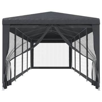 Party Tent with 10 Mesh Sidewalls Anthracite 3x12m - HDPE