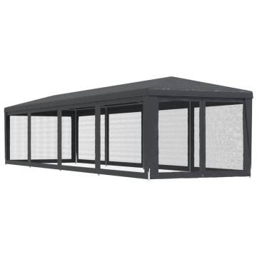 Party Tent with 10 Mesh Sidewalls Anthracite 3x12m - HDPE