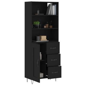 Stylish Highboard Black 69.5x34x180 cm - Elegant Furniture