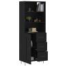 Stylish Highboard Black 69.5x34x180 cm - Elegant Furniture