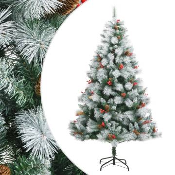 240 cm Artificial Hinged Christmas Tree with Cones & Berries