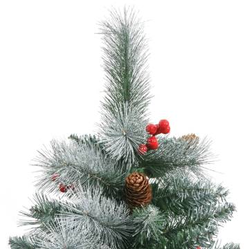 240 cm Artificial Hinged Christmas Tree with Cones & Berries