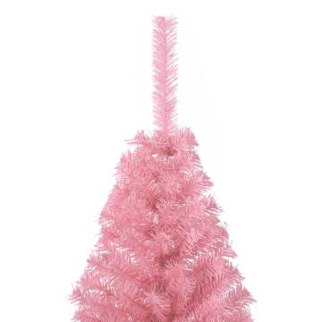 Artificial Half Christmas Tree Pink 150 cm – Perfect Holiday Decor