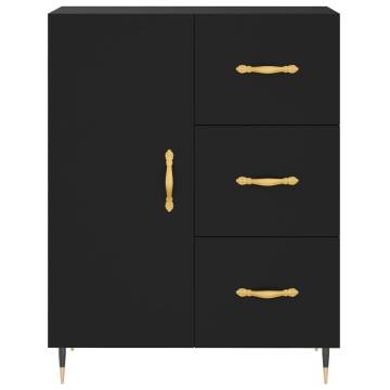 Stylish Highboard Black 69.5x34x180 cm - Engineered Wood