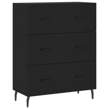 Stylish Highboard in Black - 69.5x34x180 cm Engineered Wood