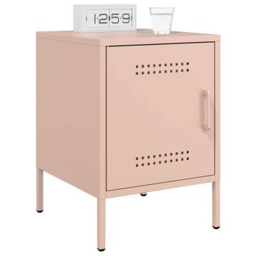 Industrial Pink Bedside Cabinets - 2 pcs Steel (36x39x50.5 cm)