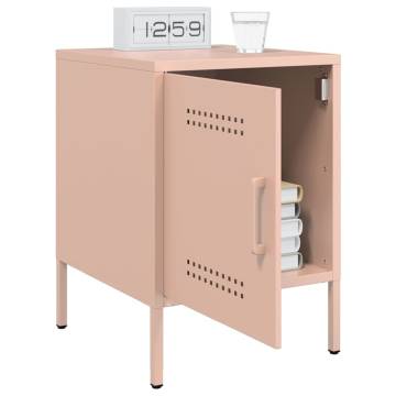 Industrial Pink Bedside Cabinets - 2 pcs Steel (36x39x50.5 cm)