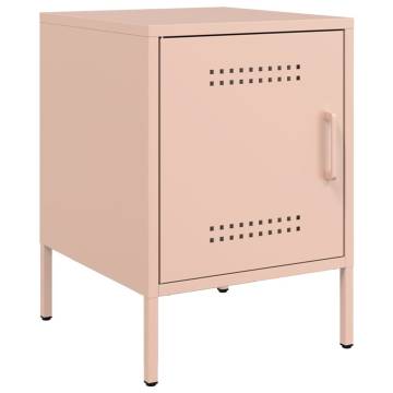 Industrial Pink Bedside Cabinets - 2 pcs Steel (36x39x50.5 cm)