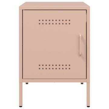 Industrial Pink Bedside Cabinets - 2 pcs Steel (36x39x50.5 cm)