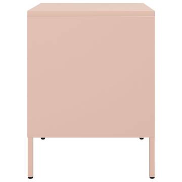 Industrial Pink Bedside Cabinets - 2 pcs Steel (36x39x50.5 cm)