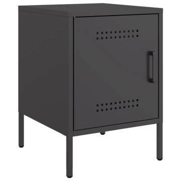 Industrial Style Bedside Cabinets - 2 pcs Black Steel