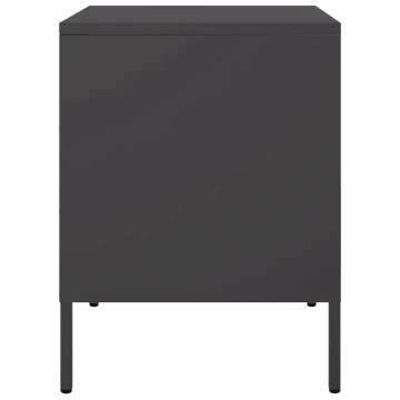 Industrial Style Bedside Cabinets - 2 pcs Black Steel