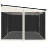 Gazebo with Mesh Walls Cream 4x3m Steel | Hipo Market