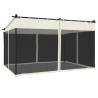 Gazebo with Mesh Walls Cream 4x3m Steel | Hipo Market