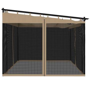 Gazebo with Mesh Walls Taupe 4x3 m Steel - Durable & Stylish