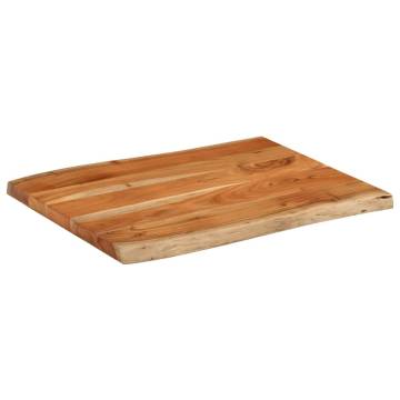 Rectangular Solid Wood Acacia Live Edge Table Top - 70x60 cm