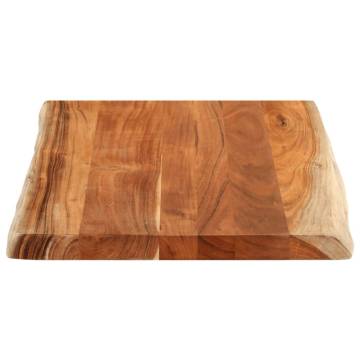 Rectangular Solid Wood Acacia Live Edge Table Top - 70x60 cm