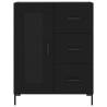 Stylish Highboard in Black | 69.5x34x180 cm Engineered Wood