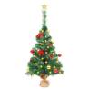 Artificial Pre-lit Christmas Tree with Baubles - 64 cm Green