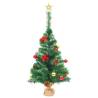 Artificial Pre-lit Christmas Tree with Baubles - 64 cm Green