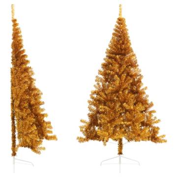 Artificial Half Christmas Tree with Stand - Gold 240 cm | Hipo Market