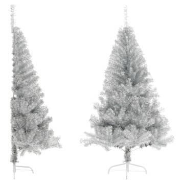 Artificial Half Christmas Tree 150 cm - Silver PET Decoration