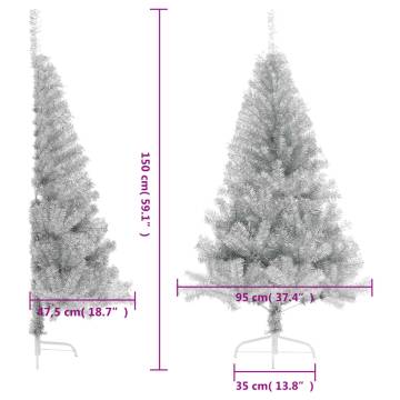 Artificial Half Christmas Tree 150 cm - Silver PET Decoration