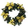  Christmas Wreath with LED Lights Green 60 cm PVC Colour green & gold Quantity in Package 1 Number of LEDs 