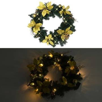 LED Christmas Wreath - Green 60 cm PVC for Holiday Cheer