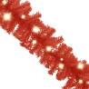 Christmas Garland with LED Lights - 10m Red | Hipo Market