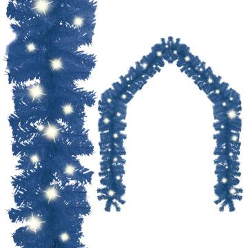 Blue LED Christmas Garland - 20m Holiday Decoration