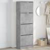 Shoe Cabinet with 4 Flip-Drawers Concrete Grey 60x34x187.5 cm Colour concrete grey Size 60 x 34 x 187.5 cm Quantity in Package 1 Number of 