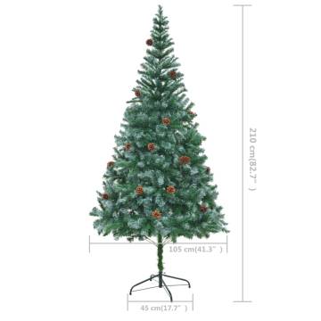 210 cm Artificial Christmas Tree with Pinecones - Perfect Holiday Deco