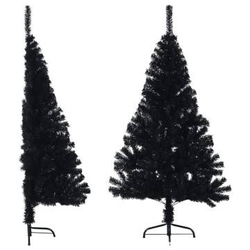 Artificial Half Christmas Tree with Stand | 120cm Black PVC