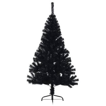 Artificial Half Christmas Tree with Stand | 120cm Black PVC