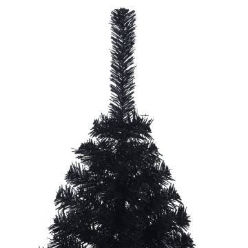 Artificial Half Christmas Tree with Stand | 120cm Black PVC