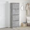 Shoe Cabinet with 4 Flip-Drawers - Concrete Grey 60x34x187.5 cm