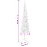 Slim White Christmas Tree 210 cm - Perfect Holiday Decoration