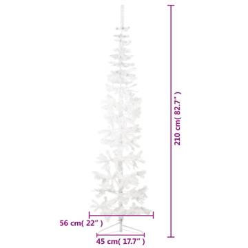 Slim Artificial Half Christmas Tree - 210 cm White | HipoMarket