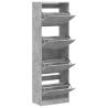 Shoe Cabinet with 4 Flip-Drawers - Concrete Grey 60x34x187.5 cm