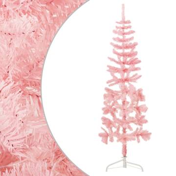 Slim 180 cm Pink Artificial Half Christmas Tree - Space Saving