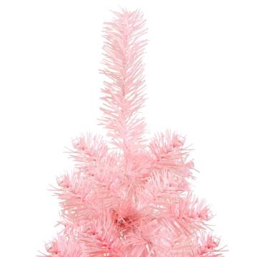 Slim 180 cm Pink Artificial Half Christmas Tree - Space Saving