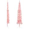 Slim Pink Half Christmas Tree 240 cm - Space-Saving Decoration