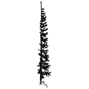 Slim Artificial Half Christmas Tree - Black 240 cm