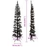 Slim Artificial Half Christmas Tree - Black 240 cm