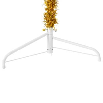 Slim Artificial Half Christmas Tree - Gold 210 cm | HiPo Market