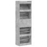 Shoe Cabinet with 4 Flip-Drawers - Concrete Grey 60x34x187.5 cm