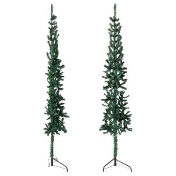 Slim Artificial Half Christmas Tree 150cm - Space-Saving Decor