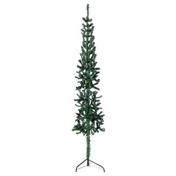 Slim Artificial Half Christmas Tree 150cm - Space-Saving Decor