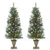  Artificial Christmas Trees 2 pcs 100 LEDs Green and White 120 cm Colour green and white Quantity in Package 1 Number of Branch Tips Number of LEDs 